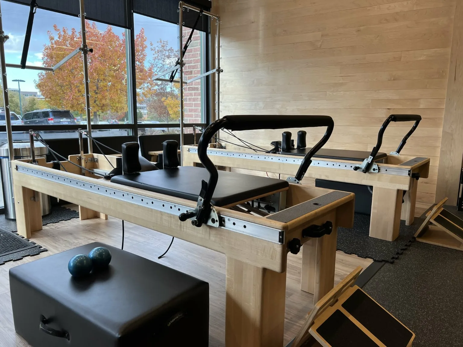 Pilates reformers used for individualized movement work